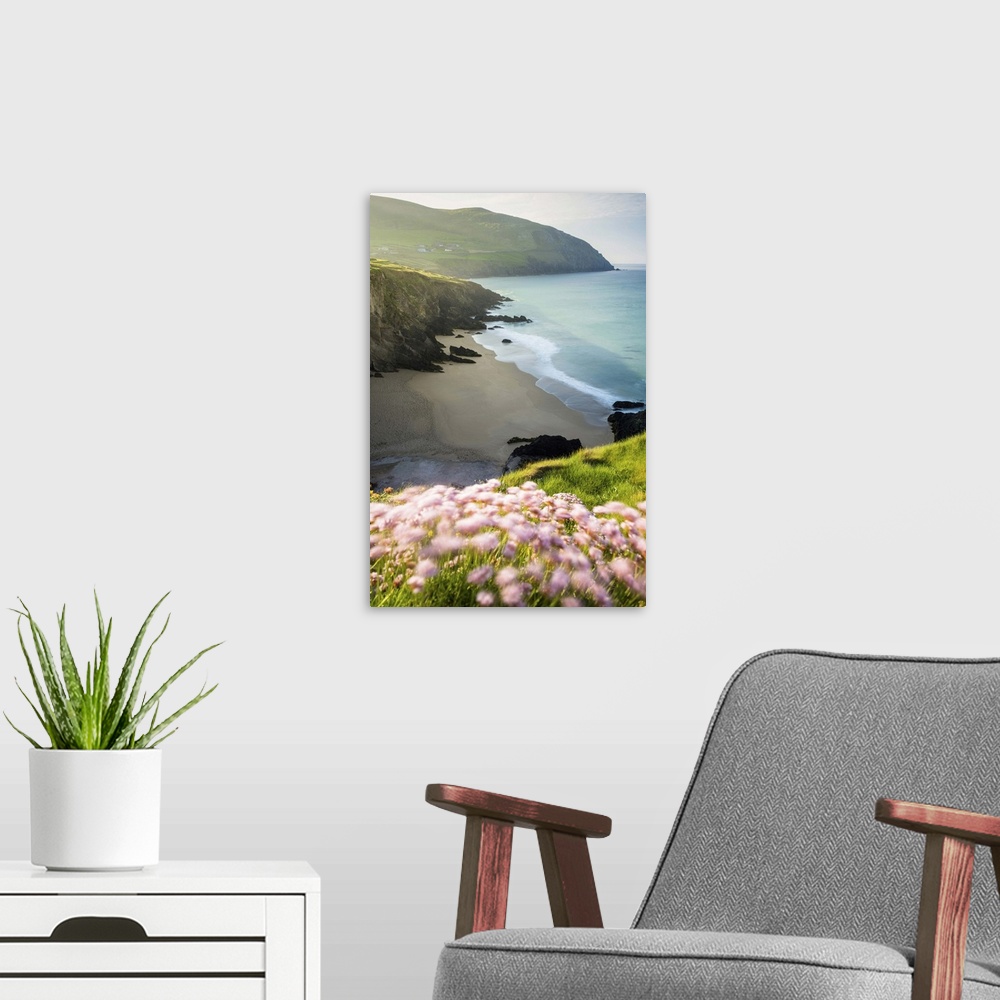 A modern room featuring Slea Head, Dingle peninsula, County Kerry, Munster province, Ireland, Europe. View of the Coumeen...