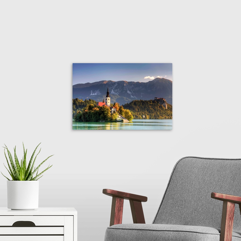A modern room featuring Slovenia, Bled, Lake Bled and Julian Alps