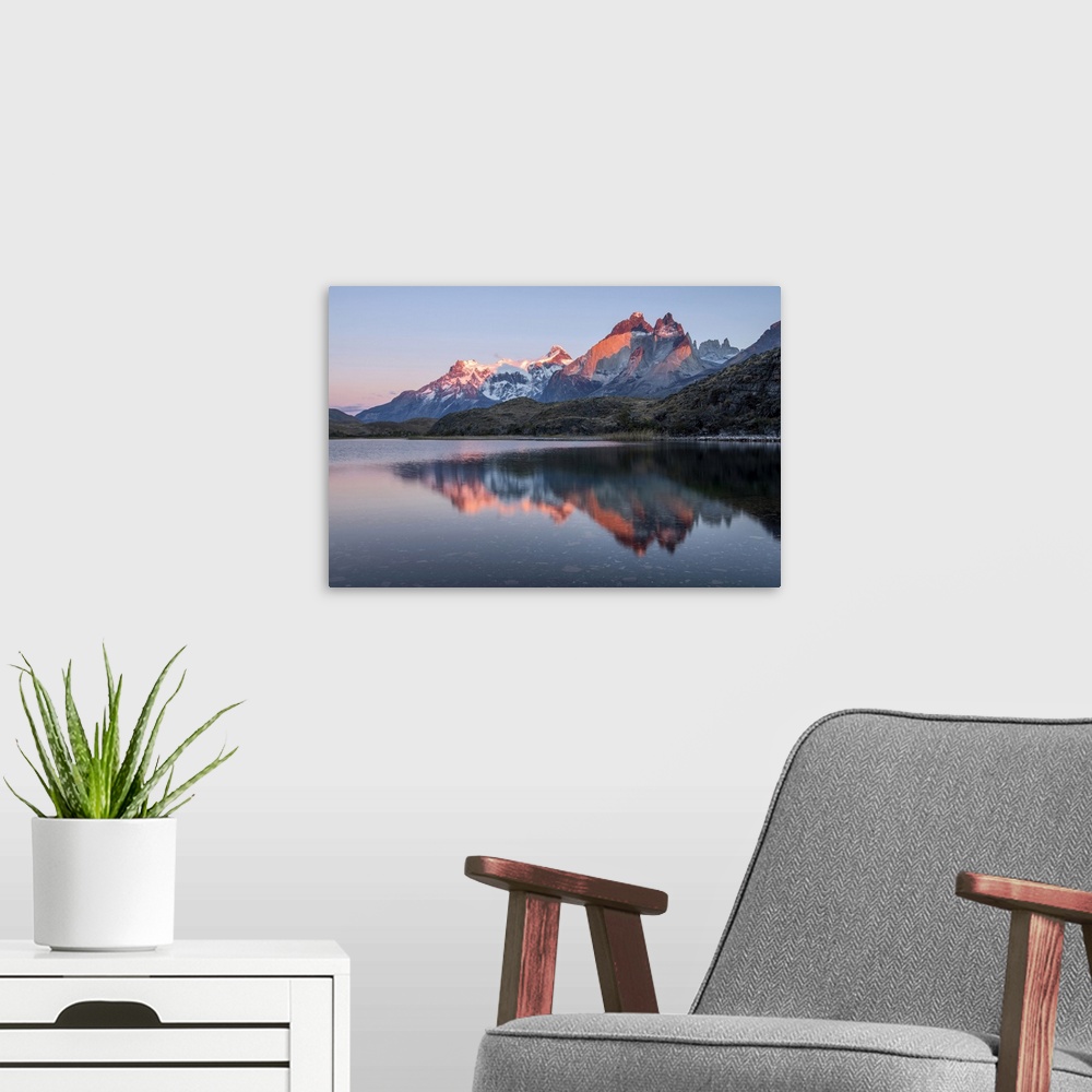 A modern room featuring South America, Andes, Patagonia, Torres del Paine, UNESCO World Heritage, National Park