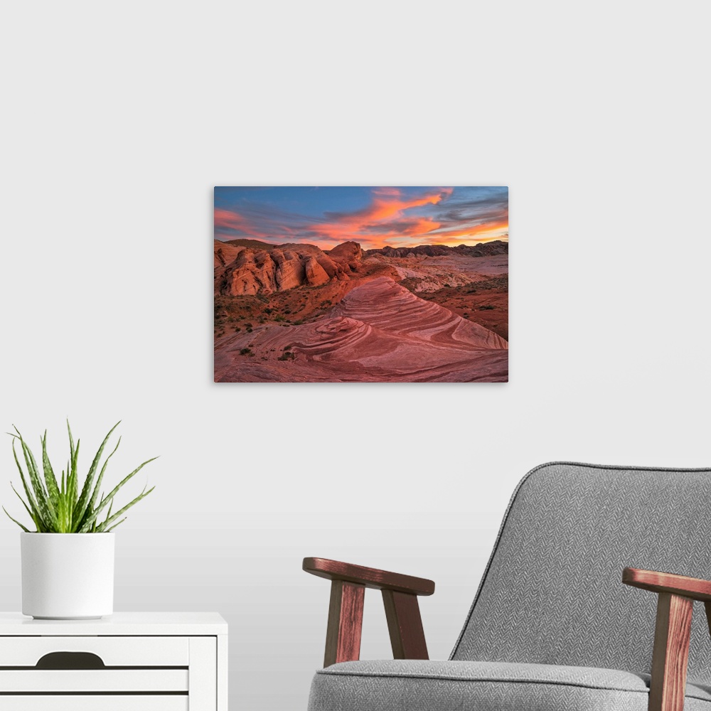 A modern room featuring USA, Southwest, Nevada, Valley of Fire, State Park, Fire Wave.