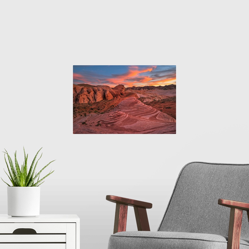 A modern room featuring USA, Southwest, Nevada, Valley of Fire, State Park, Fire Wave.