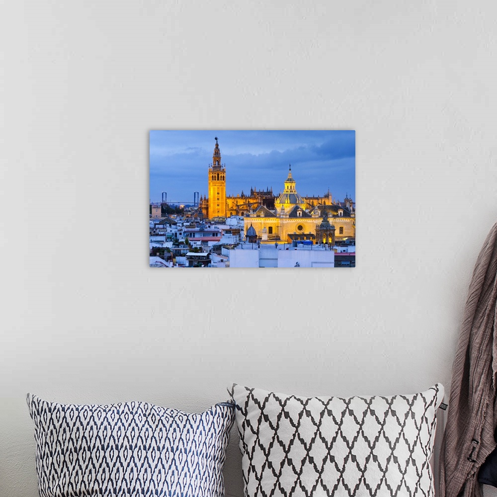 A bohemian room featuring Spain, Andalucia, Seville Province, Seville,  Cathedral of Seville, The Giralda Tower (La Giralda...