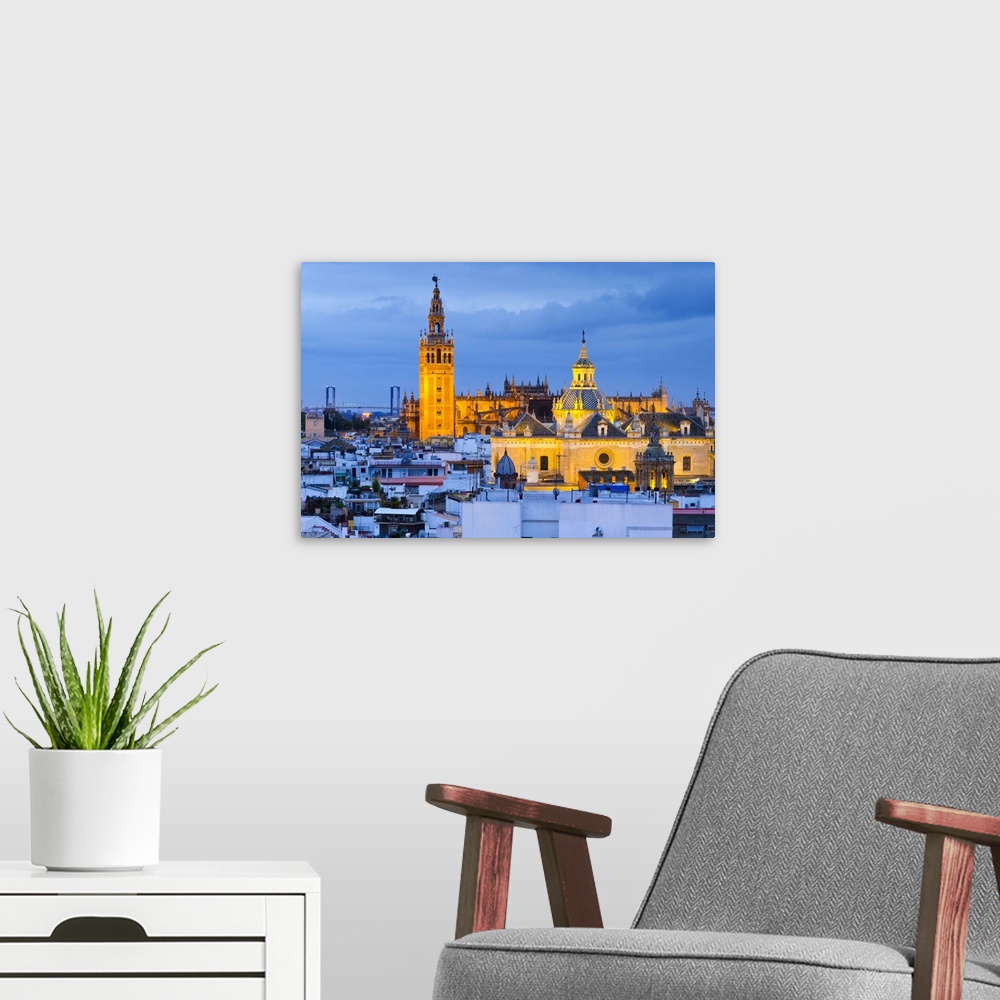 A modern room featuring Spain, Andalucia, Seville Province, Seville,  Cathedral of Seville, The Giralda Tower (La Giralda...
