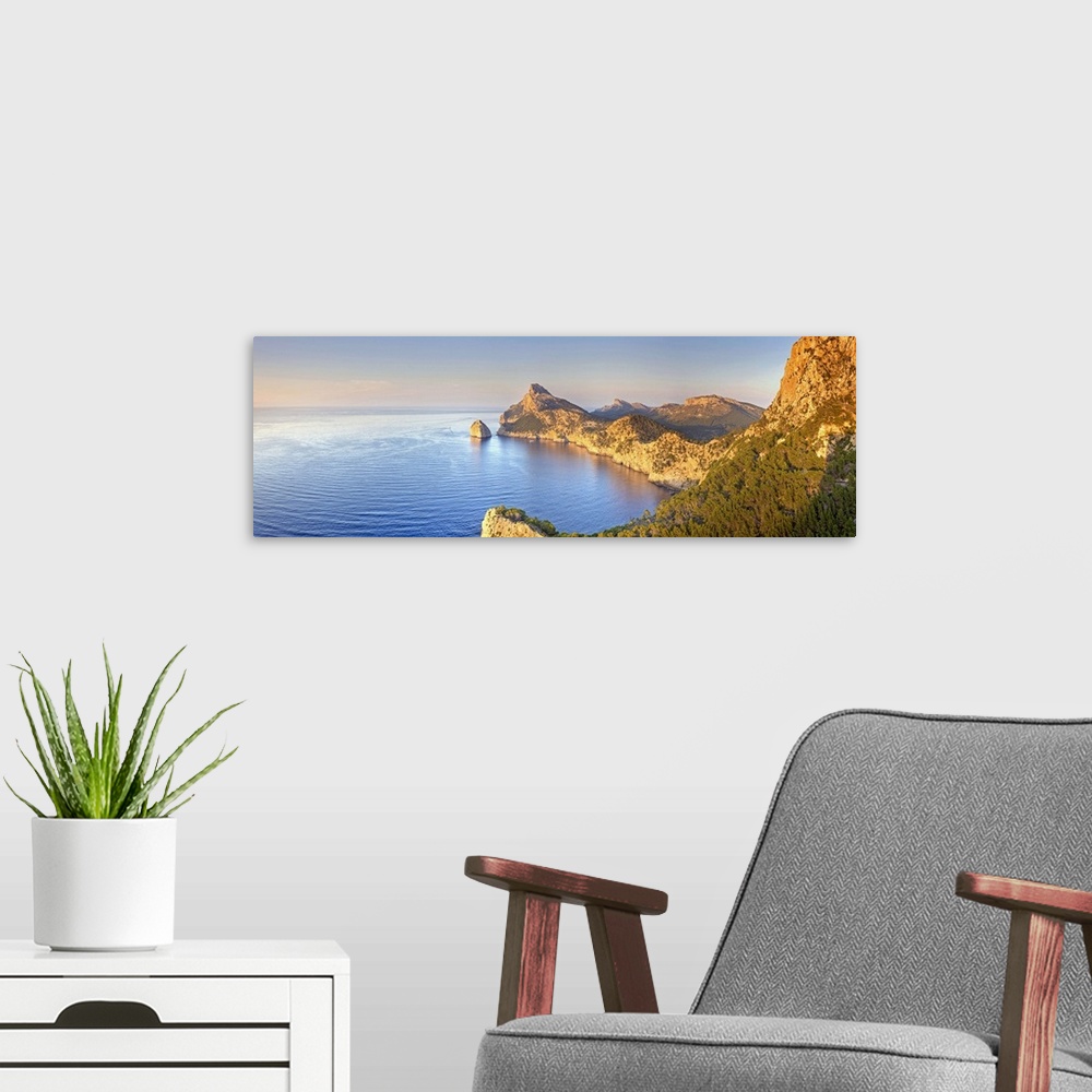 A modern room featuring Spain, Balearic Islands, Mallorca, Cap de Formentor