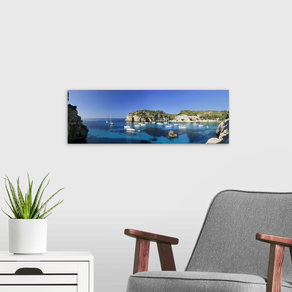 A modern room featuring Spain, Balearic Islands, Menorca, Cala Macarella Beach