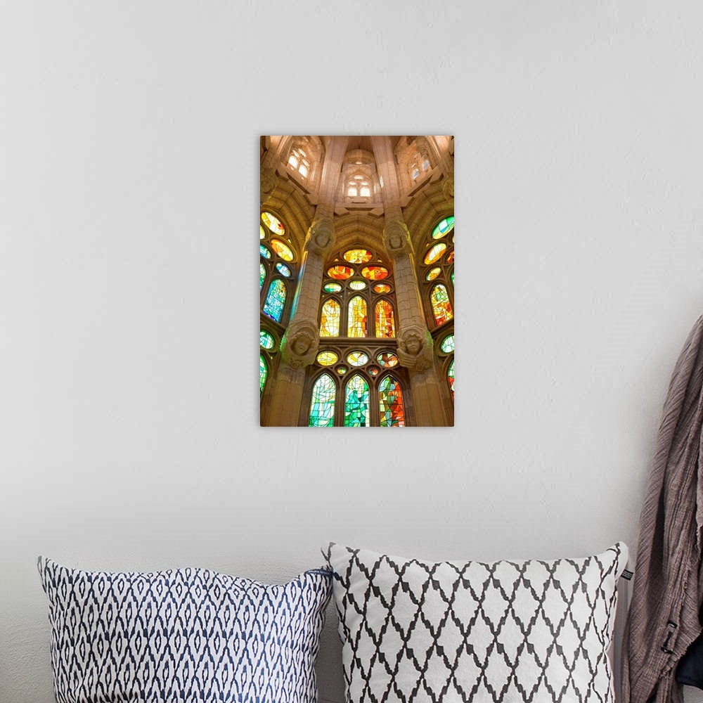 A bohemian room featuring Spain, Barcelona, Sagrada Familia, Stained Glass Windows