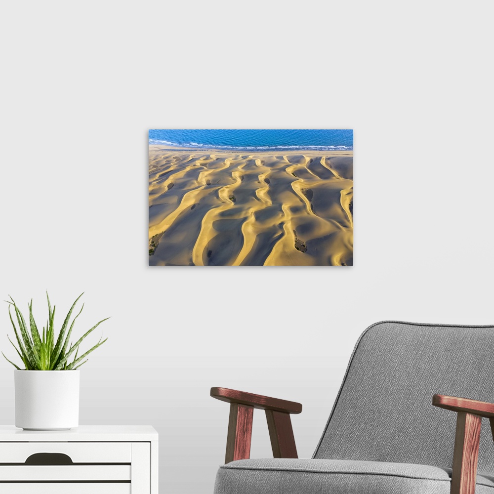 A modern room featuring Spain, Canary Islands, Gran Canaria, Maspalomas Sand Dunes.