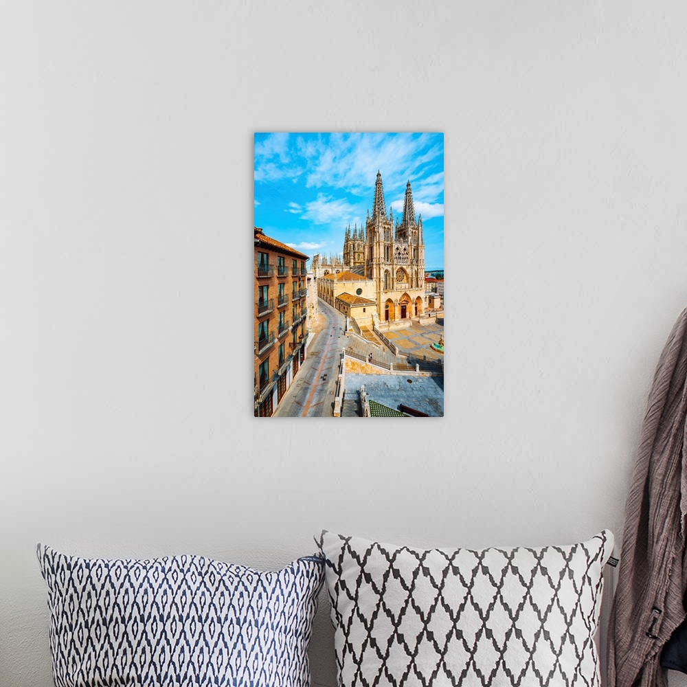 A bohemian room featuring Spain, Castile and Leon, Burgos. The gothic Cathedral of Saint Mary of Burgos.
