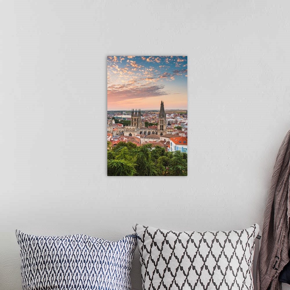 A bohemian room featuring Spain, Castile and Leon, Burgos. Skyline and the gothic Cathedral of Saint Mary of Burgos.