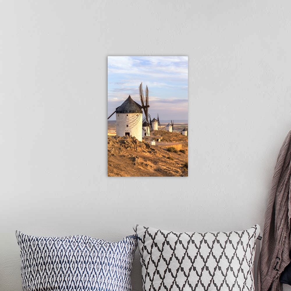 A bohemian room featuring Spain, Castile...La Mancha, Consuegra. Famous windmills