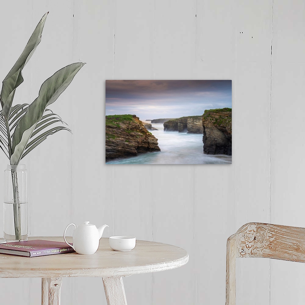 A farmhouse room featuring Spain, Galicia, Lugo, Ribadeo, Beach Of The Cathedrals, Close-Up.