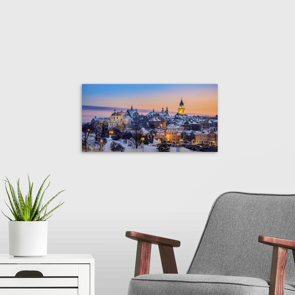 A modern room featuring Old Town Skyline featuring Dominican Priory, St John the Baptist Cathedral and Trinitarian Tower ...
