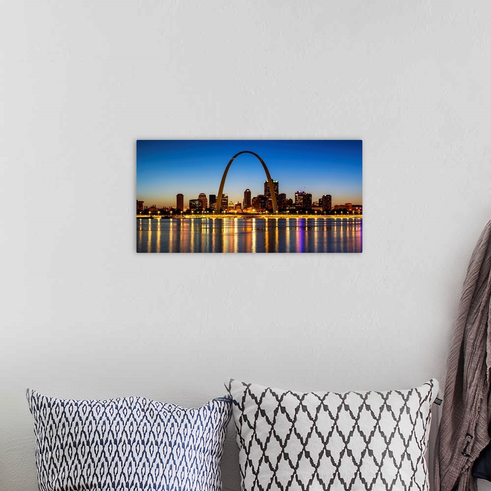 A bohemian room featuring St. Louis Skyline At Night, Missouri, USA