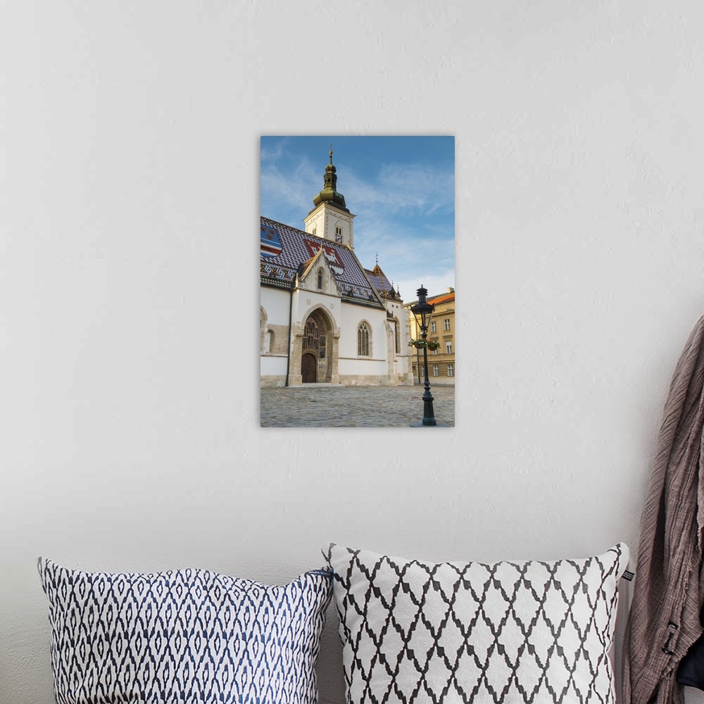 A bohemian room featuring St. Mark's Church, Old Town, Zagreb, Croatia.