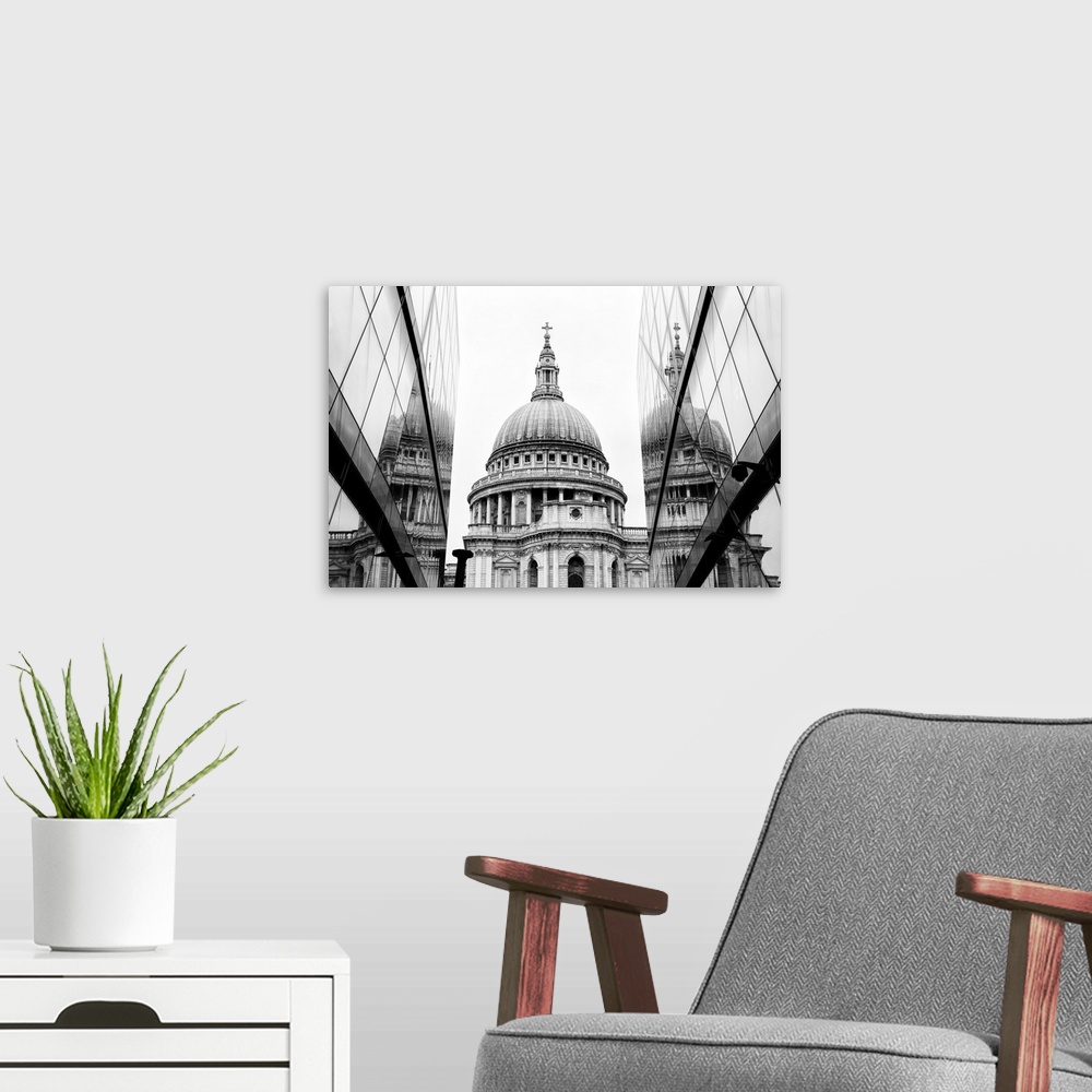 A modern room featuring St Paul's Cathedral, London, England