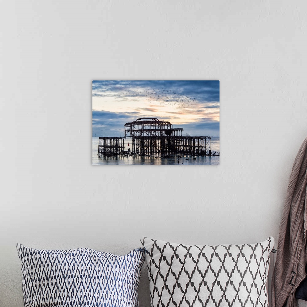 A bohemian room featuring Starling Murmuration Above Brighton West Pier, East Sussex, England