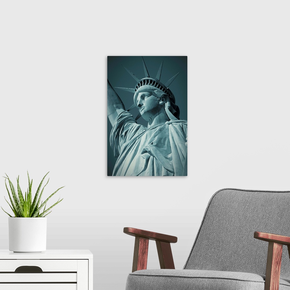A modern room featuring Statue of Liberty, New York City