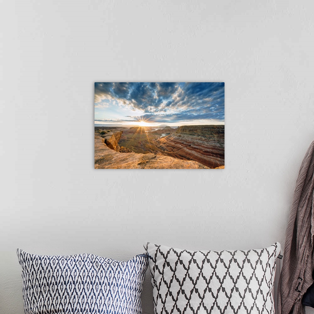 A bohemian room featuring Sunrise at Alstrom Point, Lake Powell, Glen Canyon National Recreation Area, Page, between Arizon...