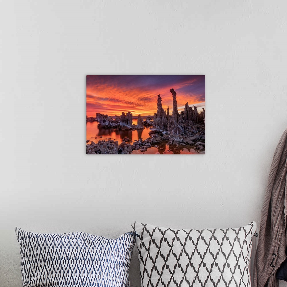 A bohemian room featuring Sunrise At Mono Lake, Lee Vining, California, USA