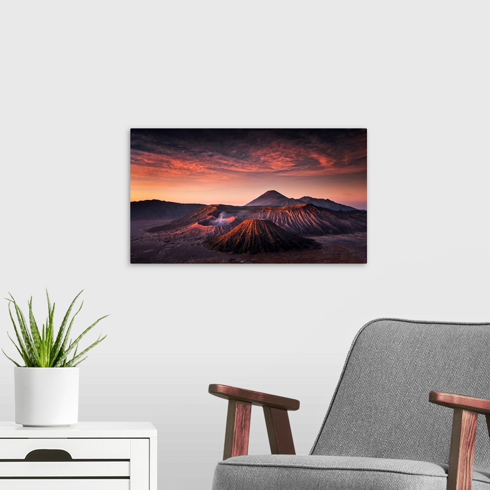 A modern room featuring Sunrise In Bromo Volcano With Epic Colors, Giava Island