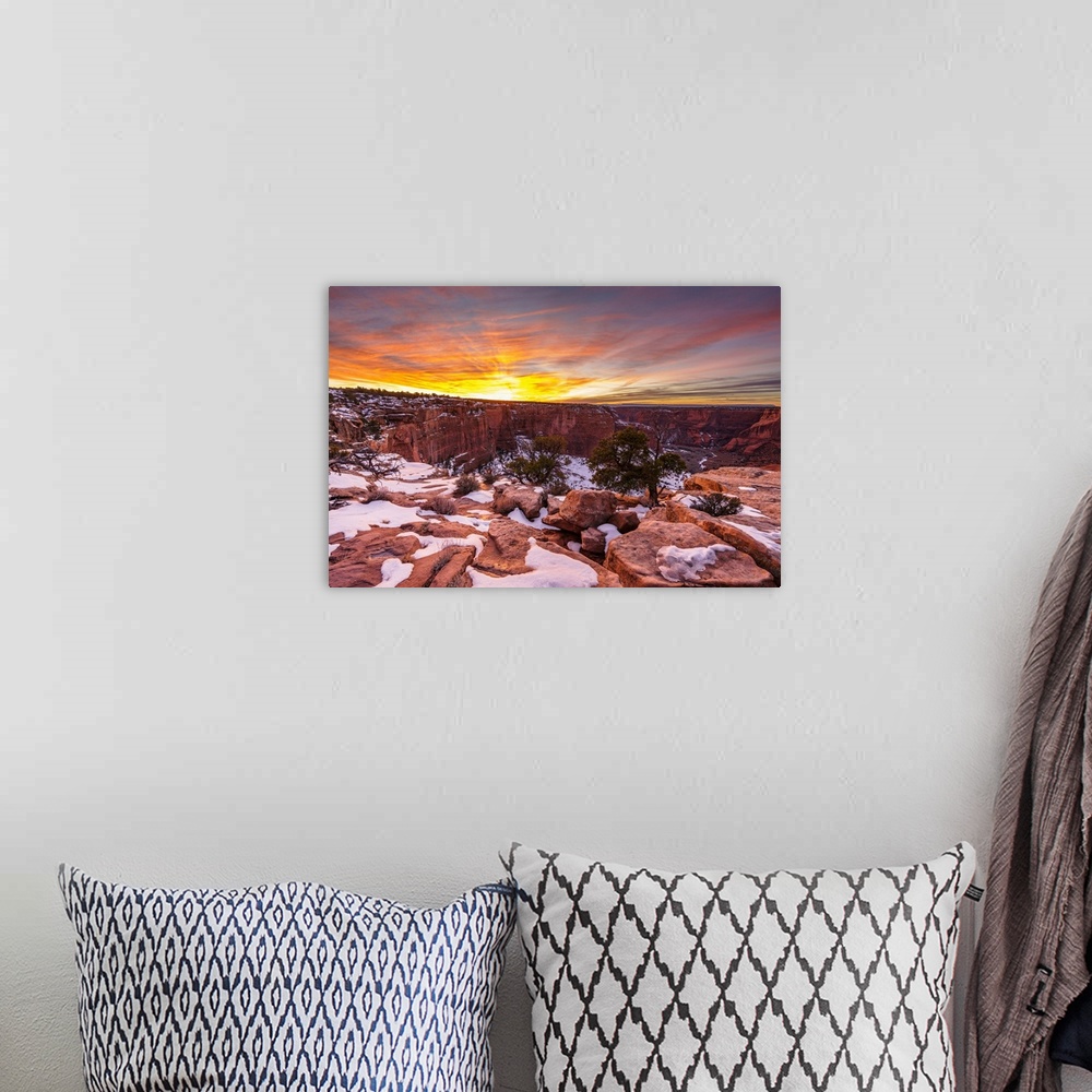 A bohemian room featuring Sunset at Canyon de Chelly National Monument, Chinle, Arizona, USA