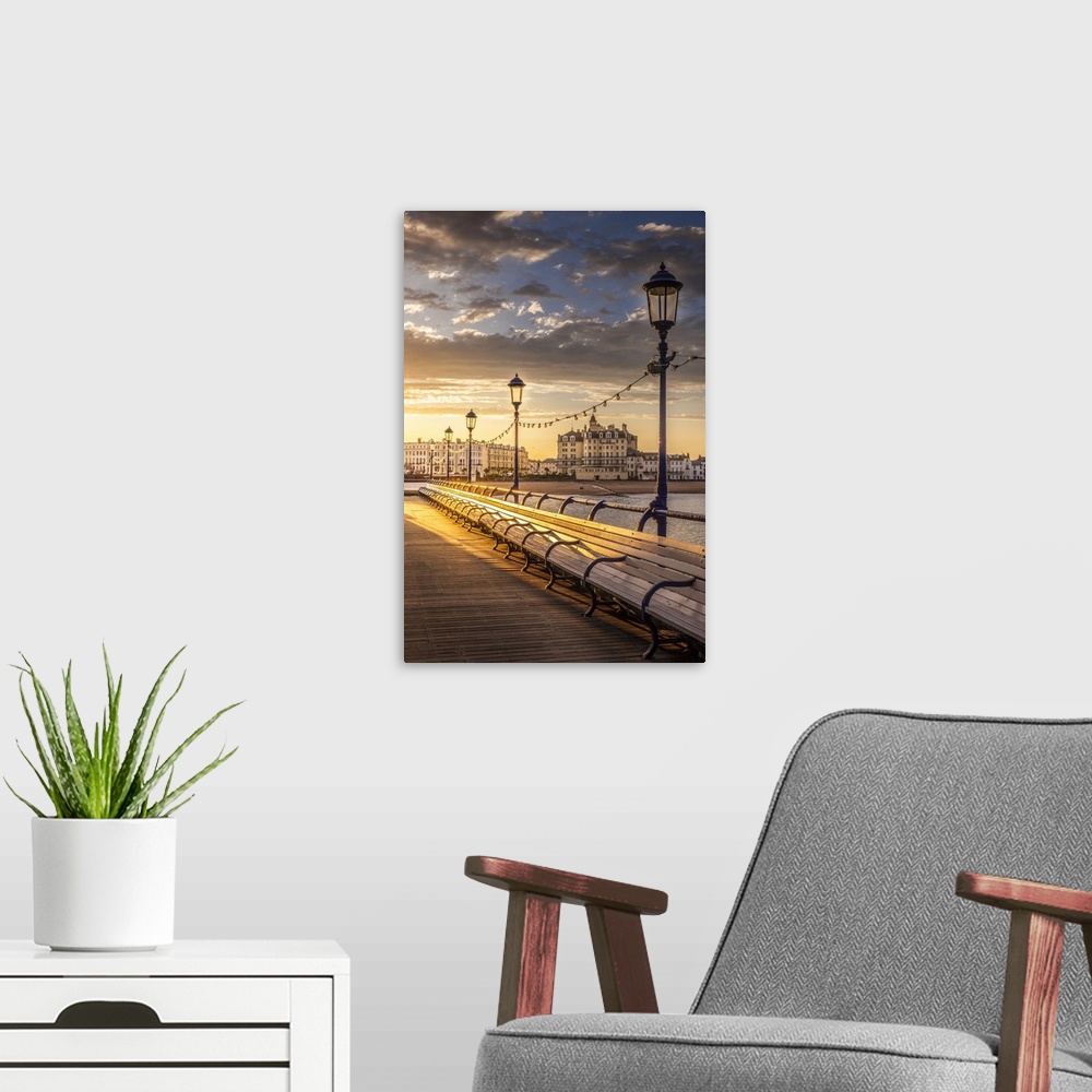 A modern room featuring Sunset at Eastbourne Pier, East Sussex, England.