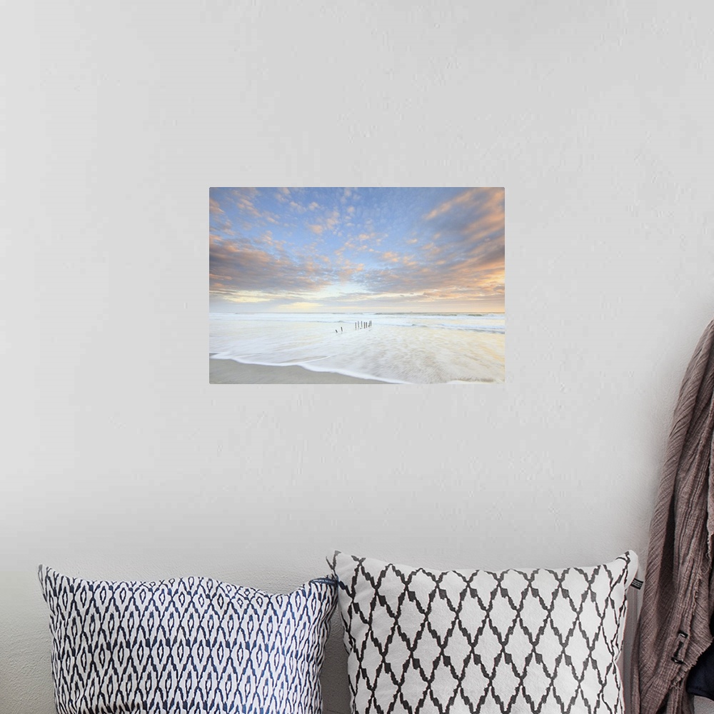 A bohemian room featuring Sunset at St Clair Beach, Dunedin, New Zealand