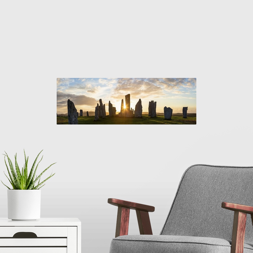 A modern room featuring Sunset, Callanish Standing Stones, Isle of Lewis, Outer Hebrides, Scotland