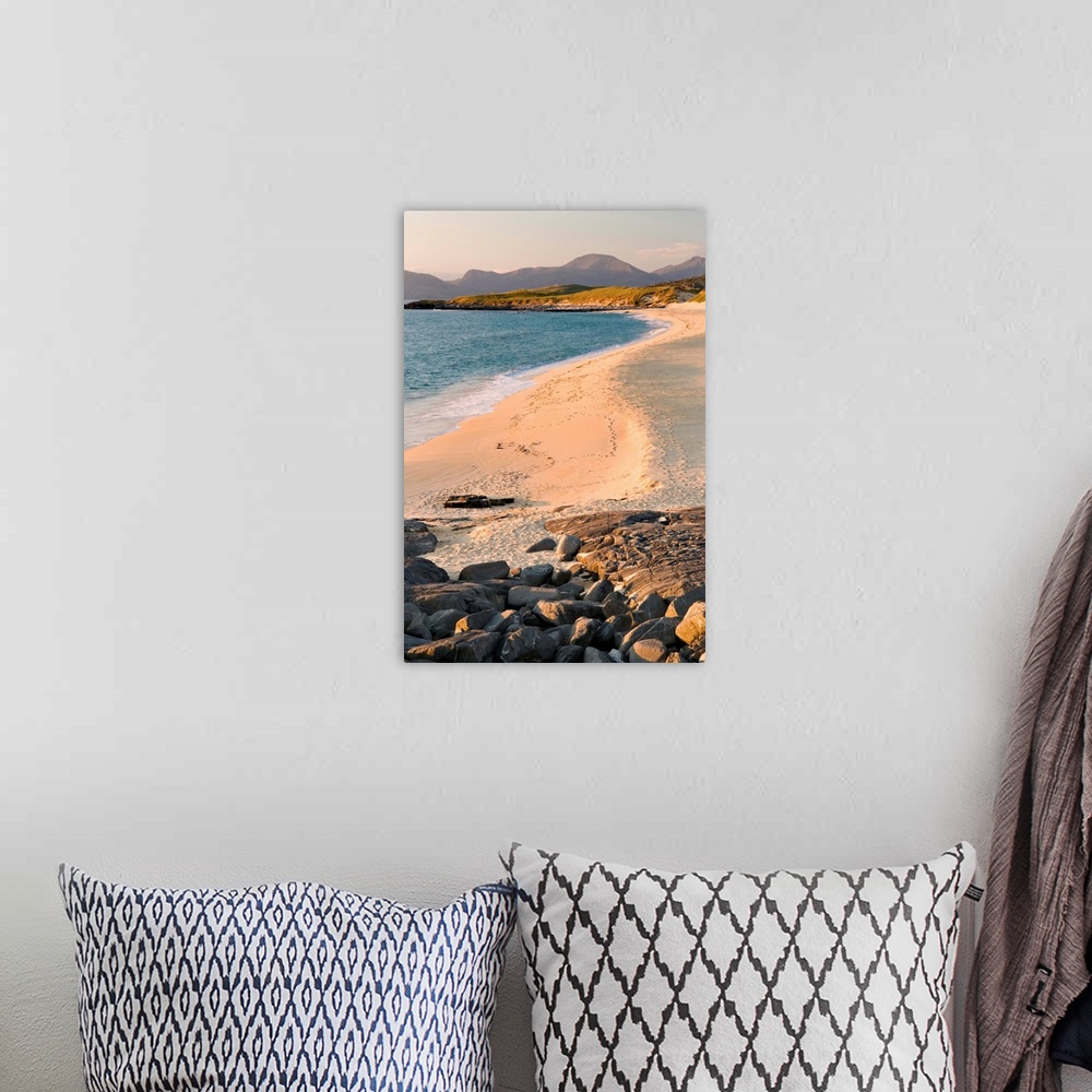 A bohemian room featuring Sunset on Borve beach, Isle of Harris, Hebrides, Scotland, UK
