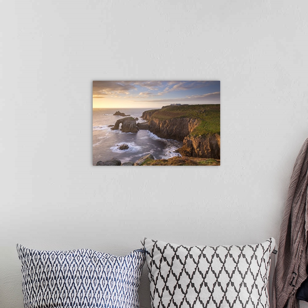 A bohemian room featuring Sunset over Land's End on the western tip of Cornwall, England. Autumn, September, 2015.