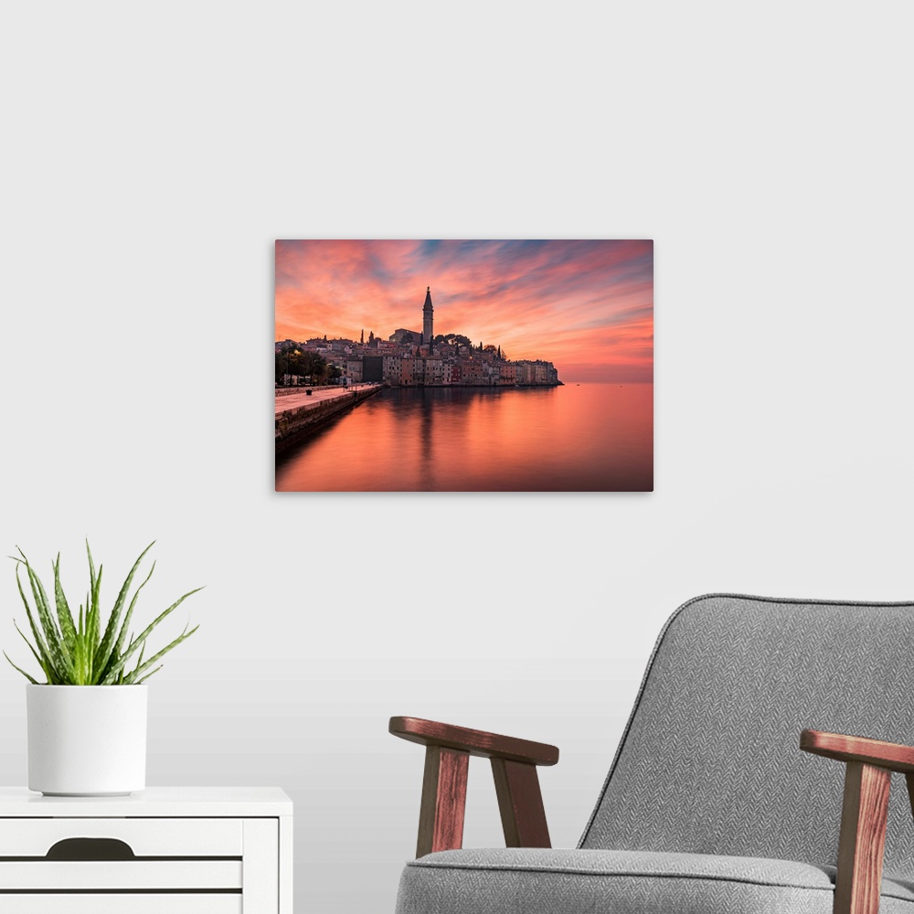 A modern room featuring Sunset View Of Rovinj - Rovigno, Istria, Croatia