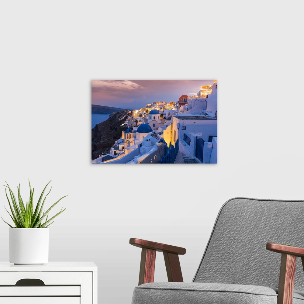 A modern room featuring Sunset view, Oia, Santorini, South Aegean, Greece