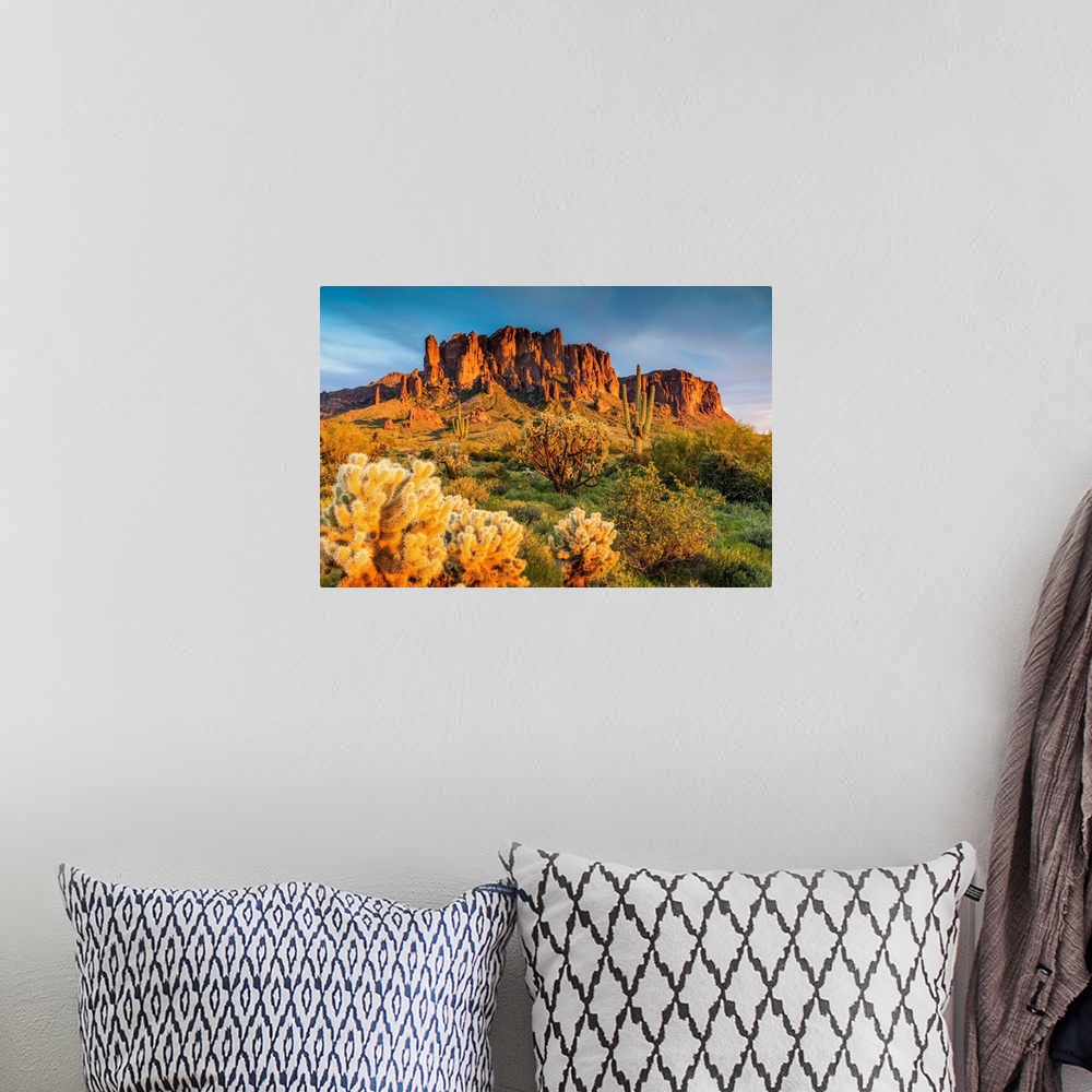 A bohemian room featuring Superstition Mountains, Phoenix, Arizona, Usa