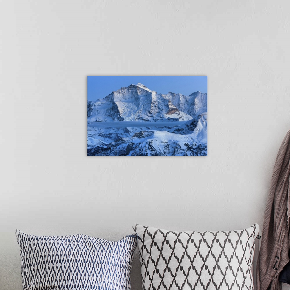 A bohemian room featuring Switzerland, Berner Oberland, Jungfrau mountain.