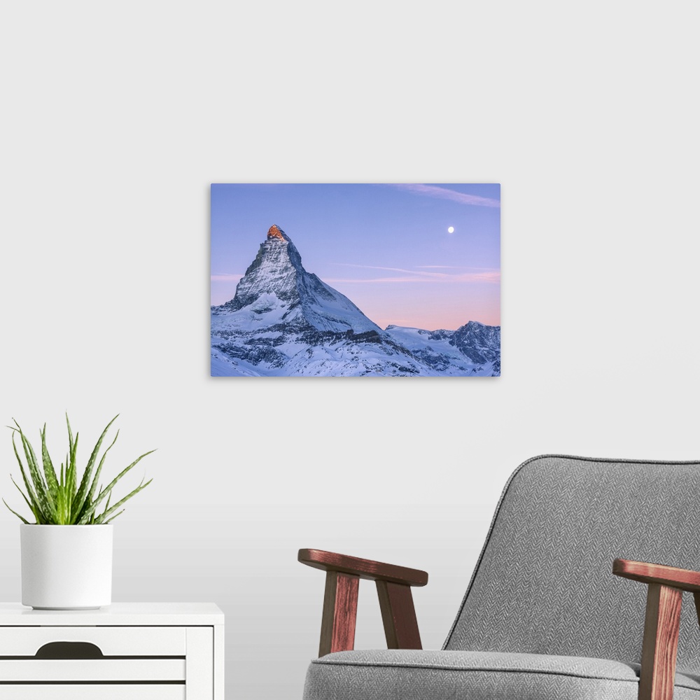 A modern room featuring Switzerland, Canton of Valais, Matterhorn.