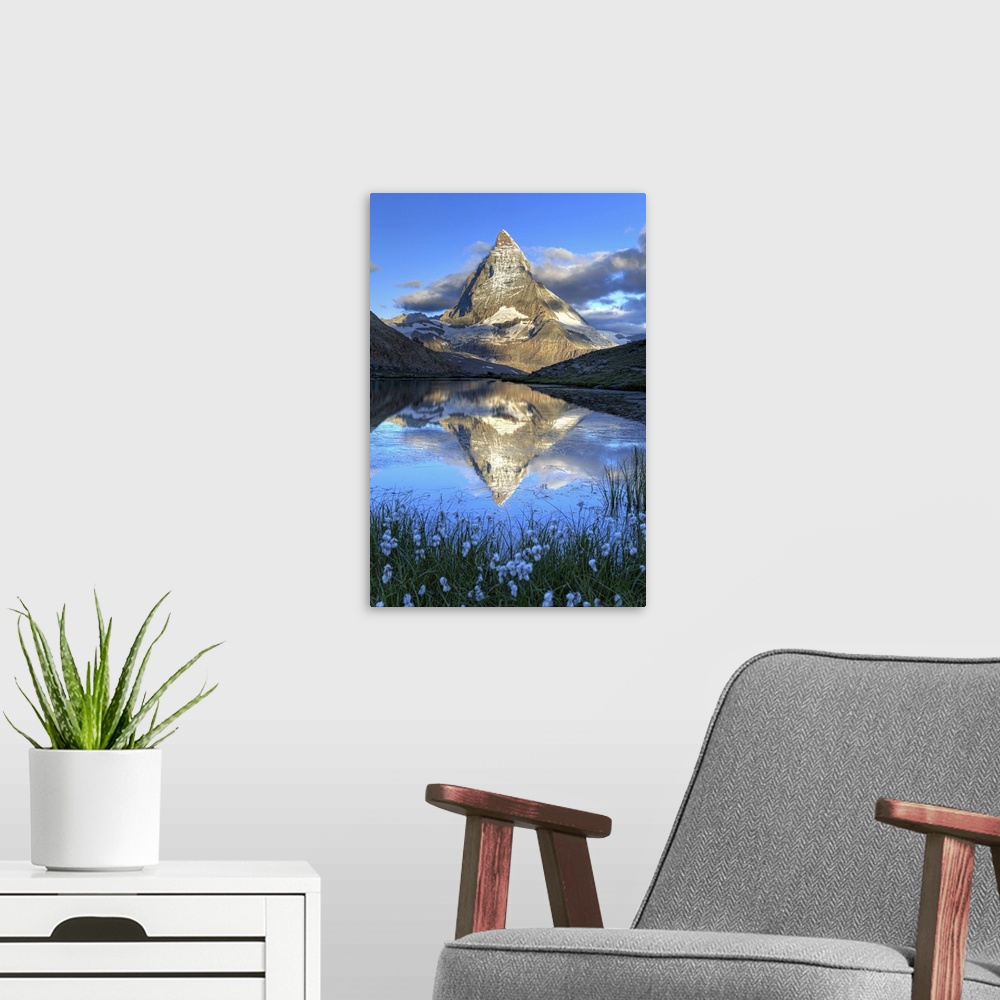 A modern room featuring Switzerland, Valais, Zermatt, Matterhorn (Cervin) Peak and Riffel Lake