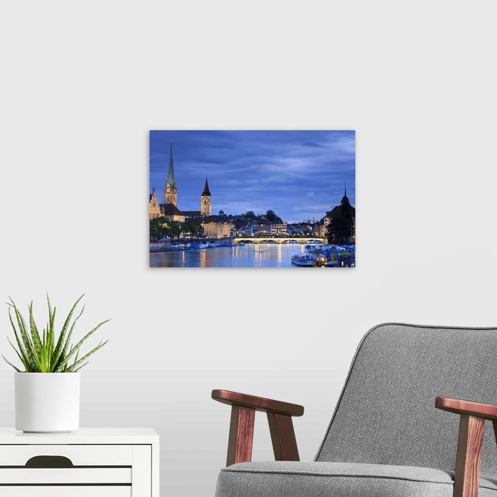 A modern room featuring Switzerland, Zurich, Old town and Limmat River