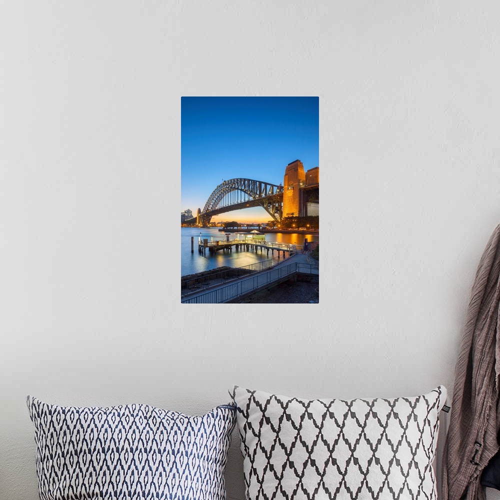 A bohemian room featuring Sydney Harbour Bridge At Sunset, Sydney, New South Wales, Australia