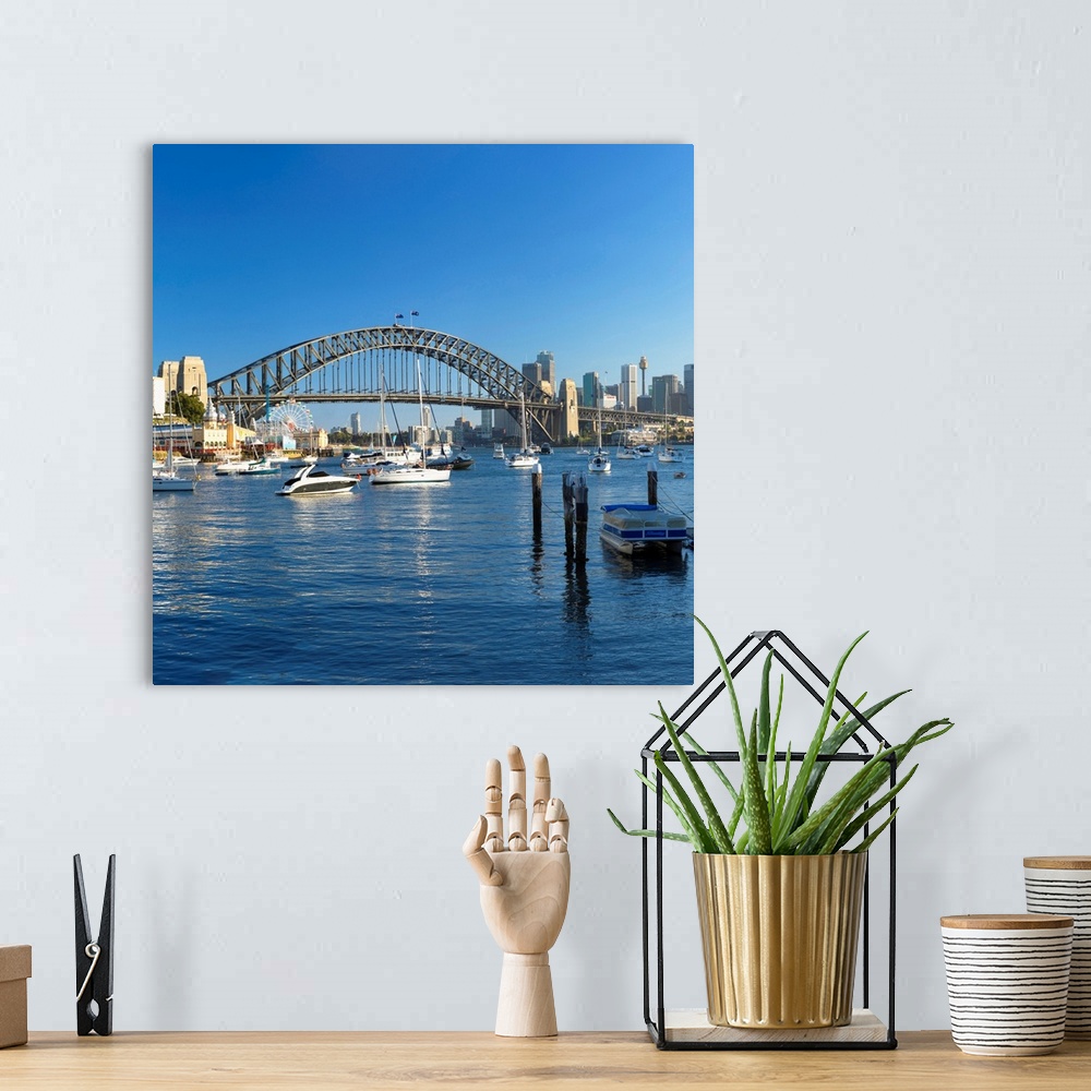 A bohemian room featuring Sydney Harbour Bridge From Lavender Bay, Sydney, New South Wales, Australia