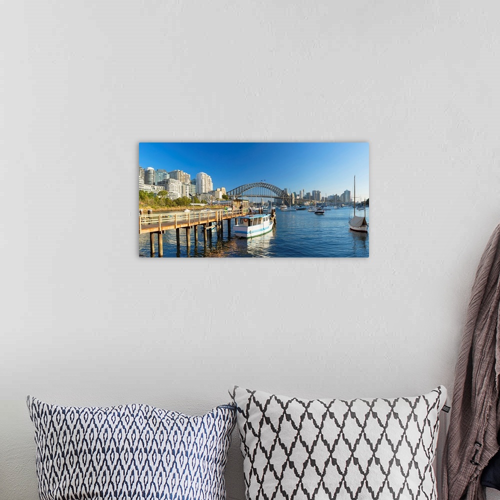 A bohemian room featuring Sydney Harbour Bridge From Lavender Bay, Sydney, New South Wales, Australia