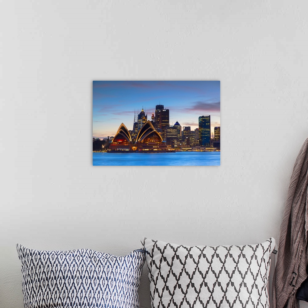 A bohemian room featuring Sydney Opera House And Skyline At Sunset, Sydney, New South Wales, Australia