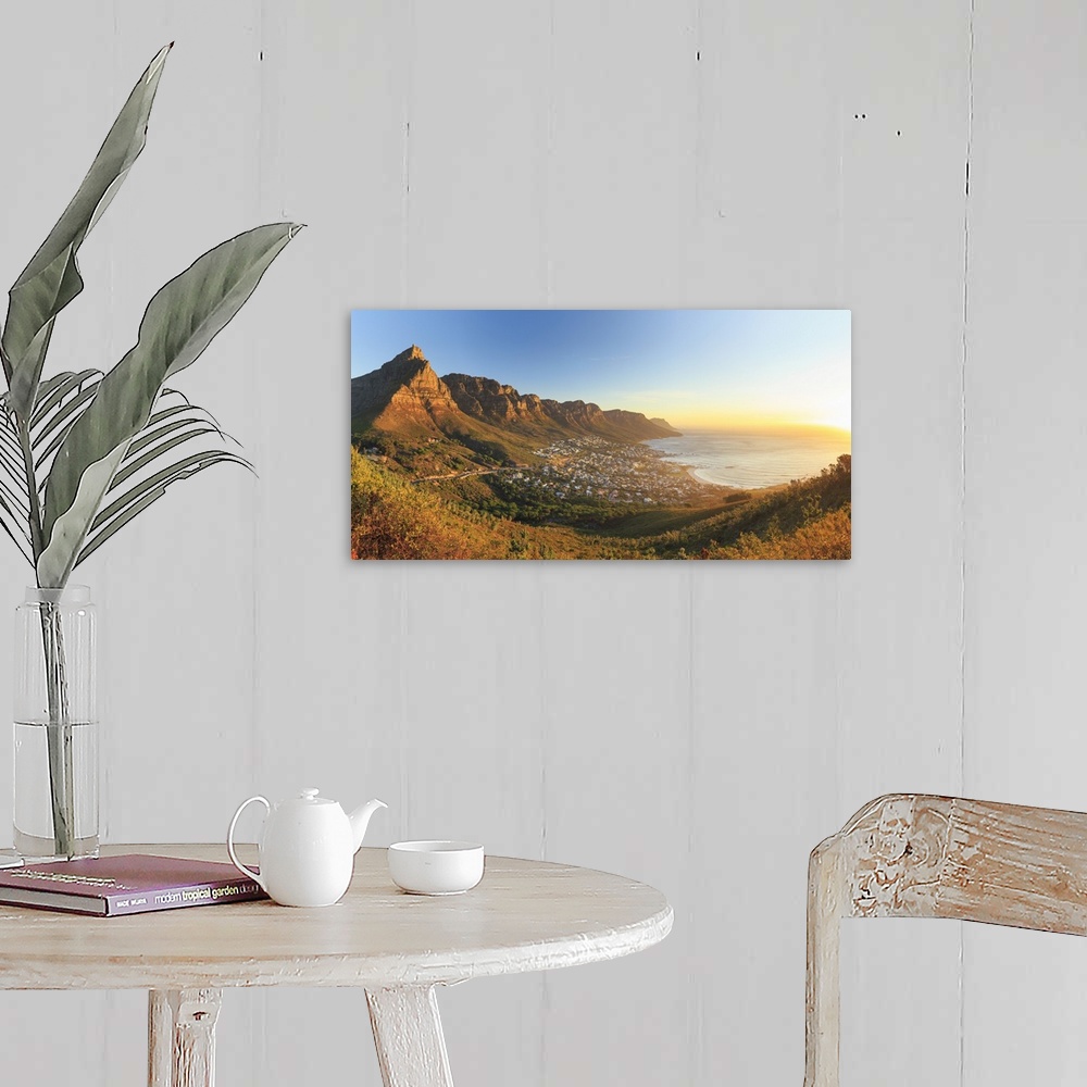 A farmhouse room featuring South Africa, Western Cape, Cape Town, Table Montain, Twelve Apostles and Camp's Bay from Lion's ...
