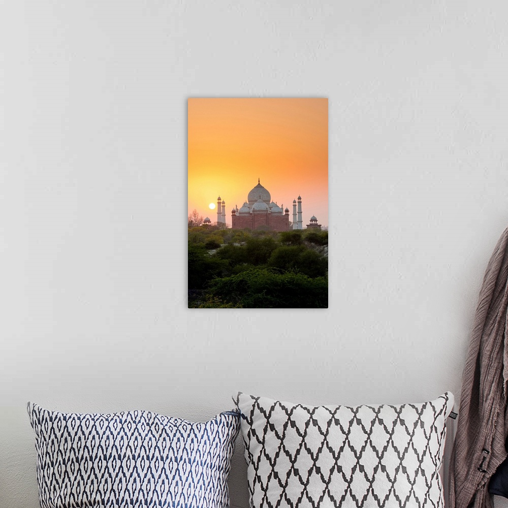 A bohemian room featuring Taj Mahal At Sunset, Agra, Uttar Pradesh, India