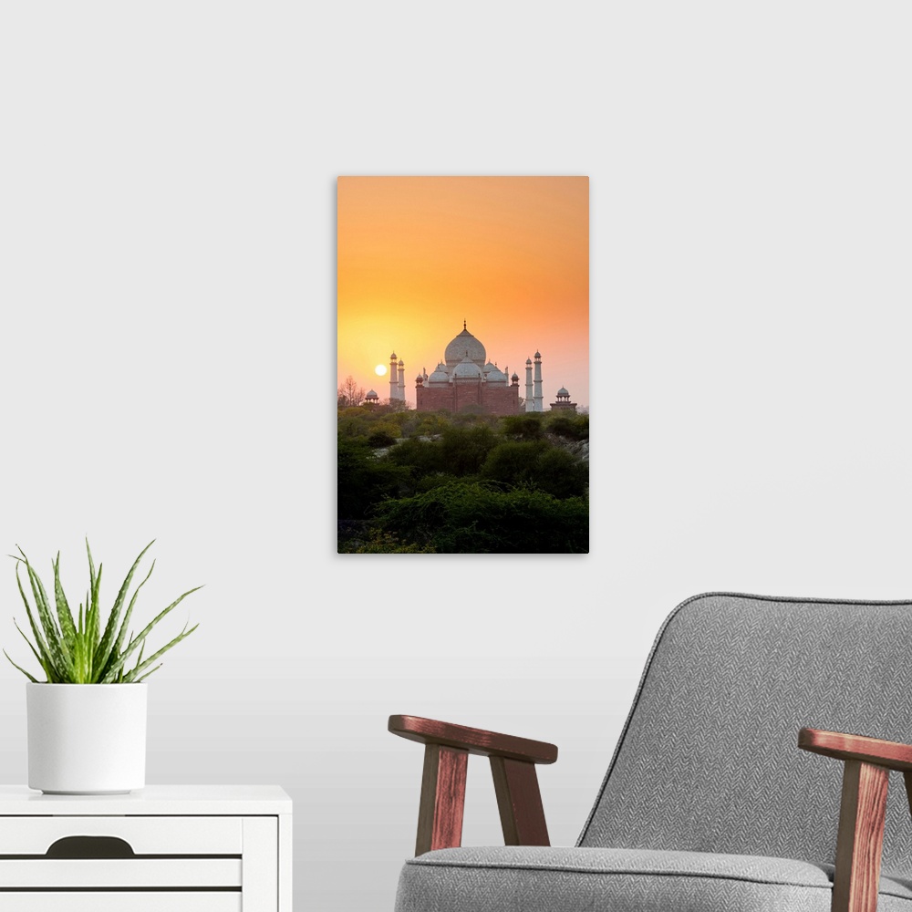A modern room featuring Taj Mahal At Sunset, Agra, Uttar Pradesh, India