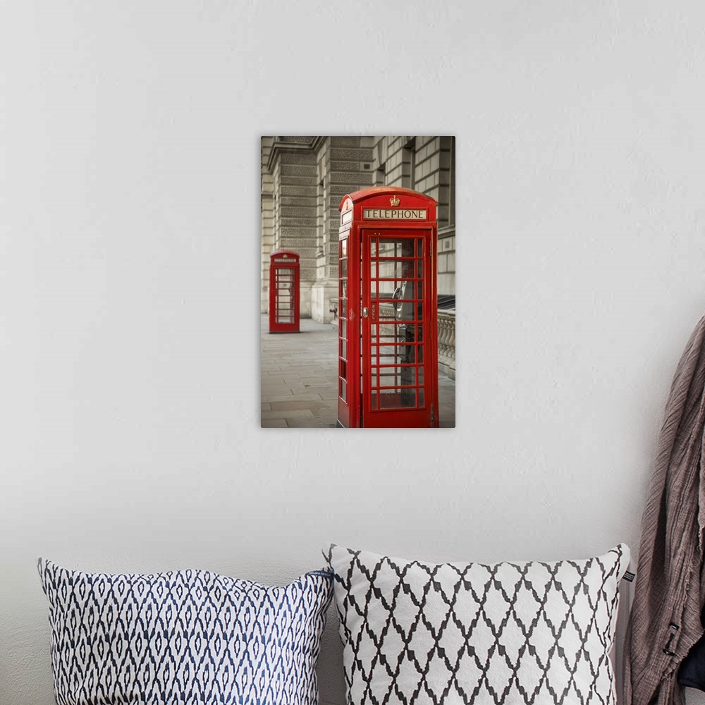 A bohemian room featuring Telephone boxes, Whitehall, London, England, UK