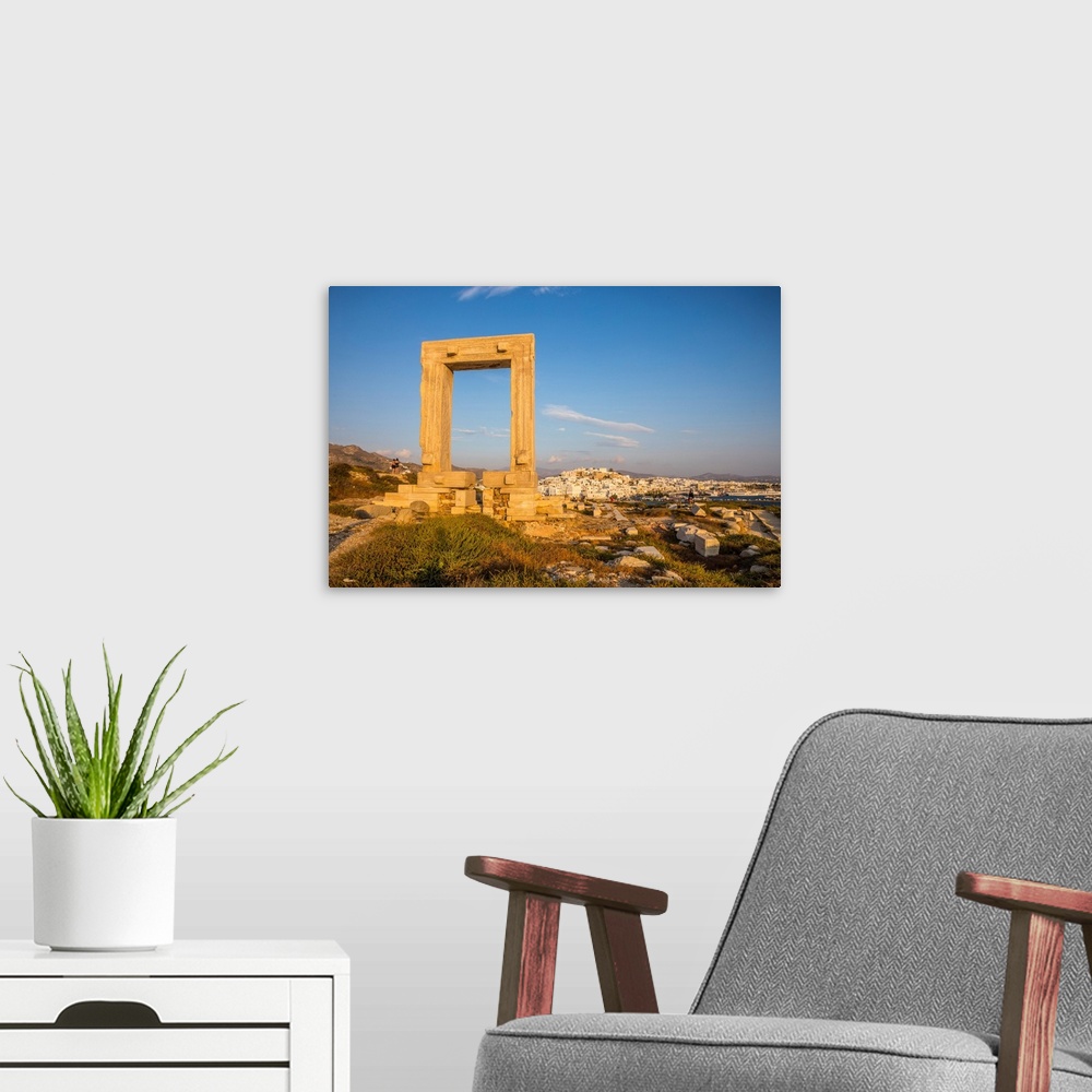 A modern room featuring Temple of Apollo, Naxos Town, Naxos, Cyclade Islands, Greece.