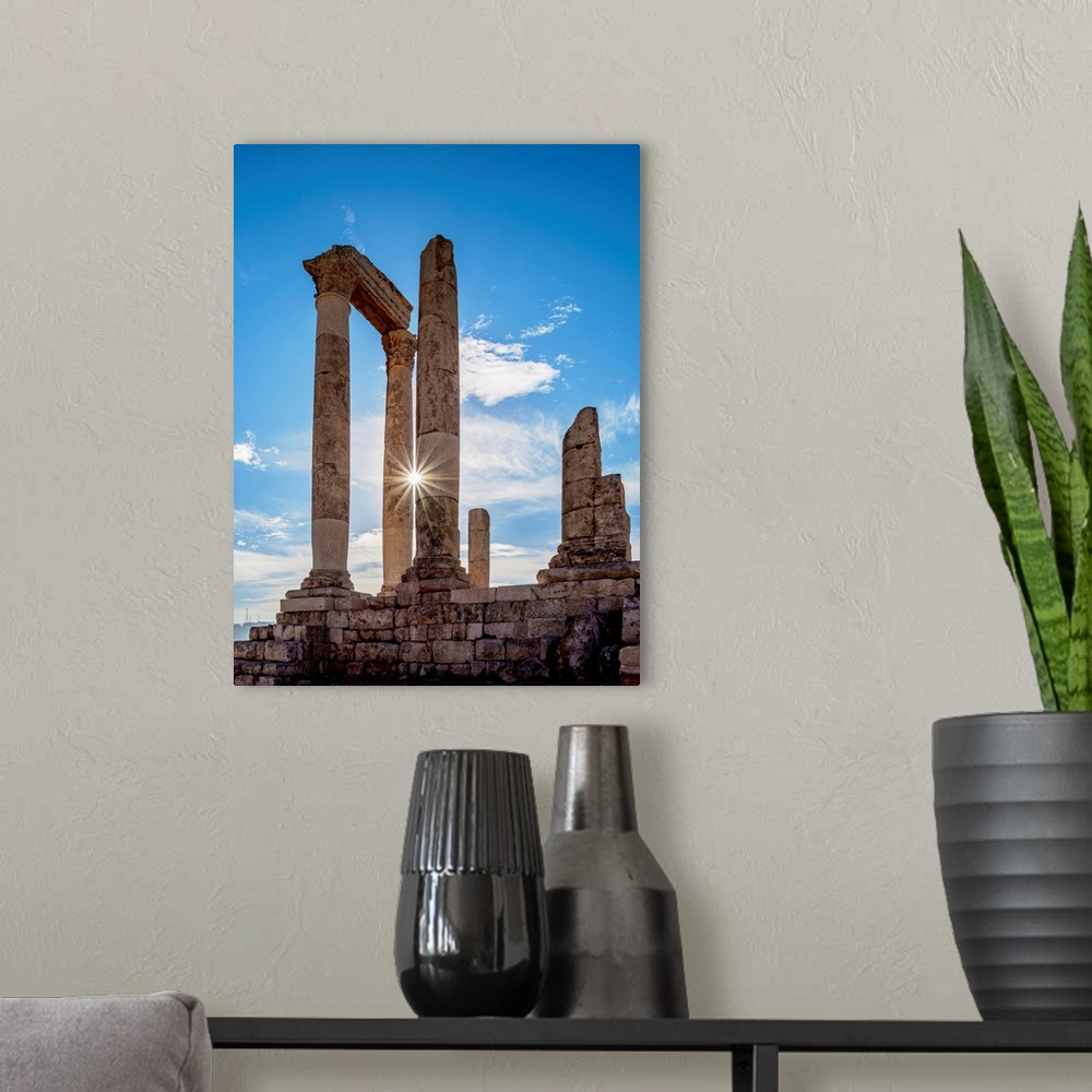 A modern room featuring Temple Of Hercules Ruins, Amman Citadel, Amman Governorate, Jordan.