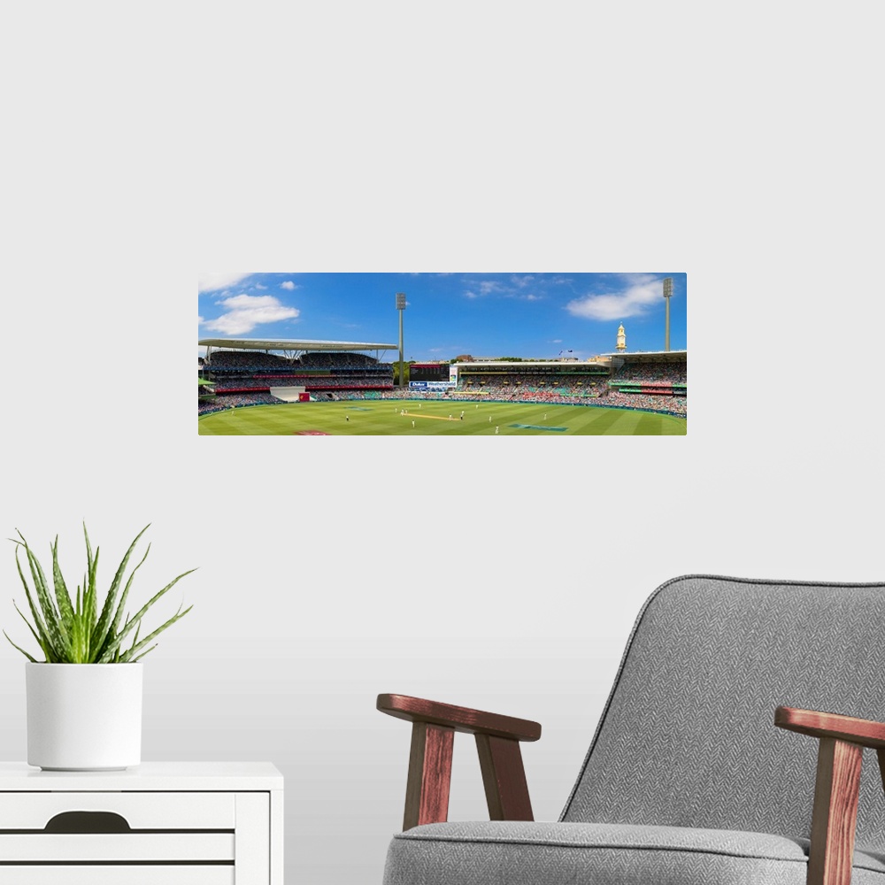 A modern room featuring Test Cricket Match At Sydney Cricket Ground, Sydney, New South Wales, Australia
