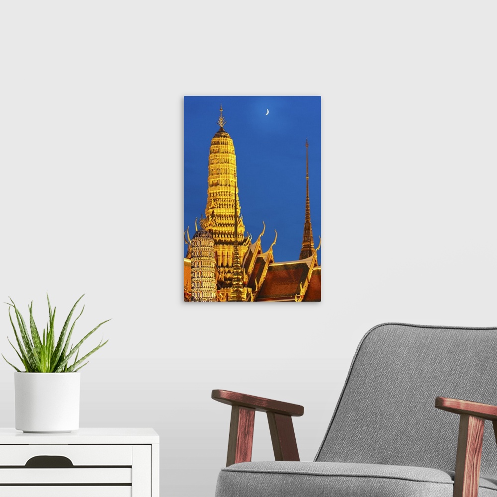 A modern room featuring Thailand, bangkok, Grand Palace, Wat Phra Kaeo at night