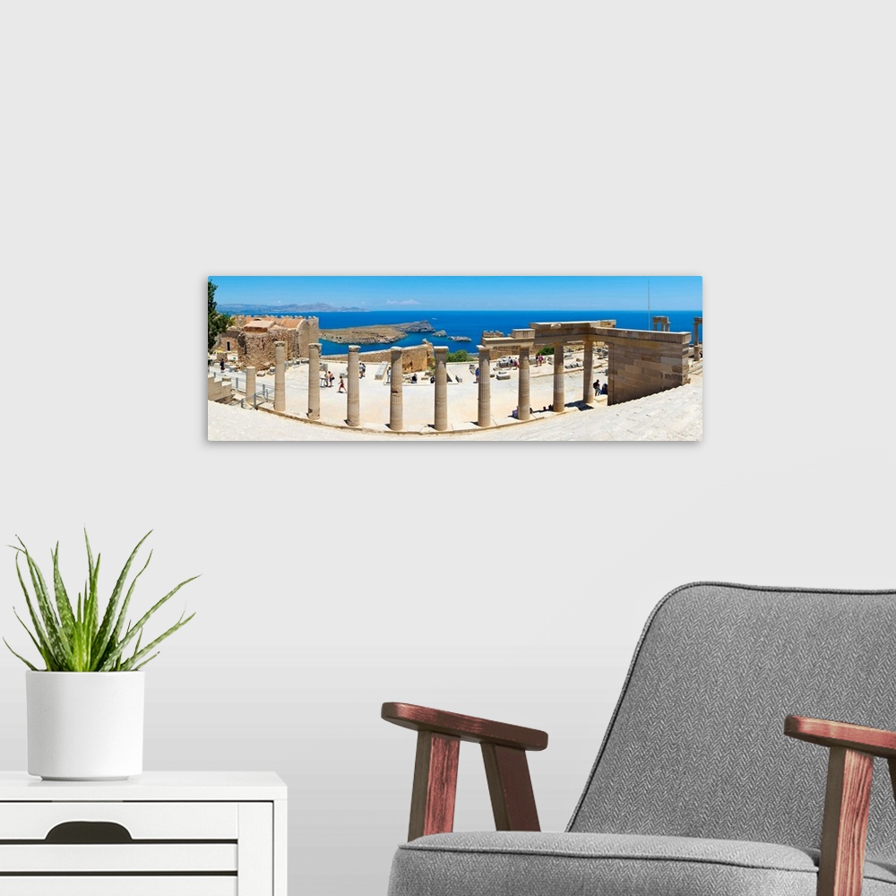 A modern room featuring The Acropolis of Lindos, Lindos, Rhodes, Greece